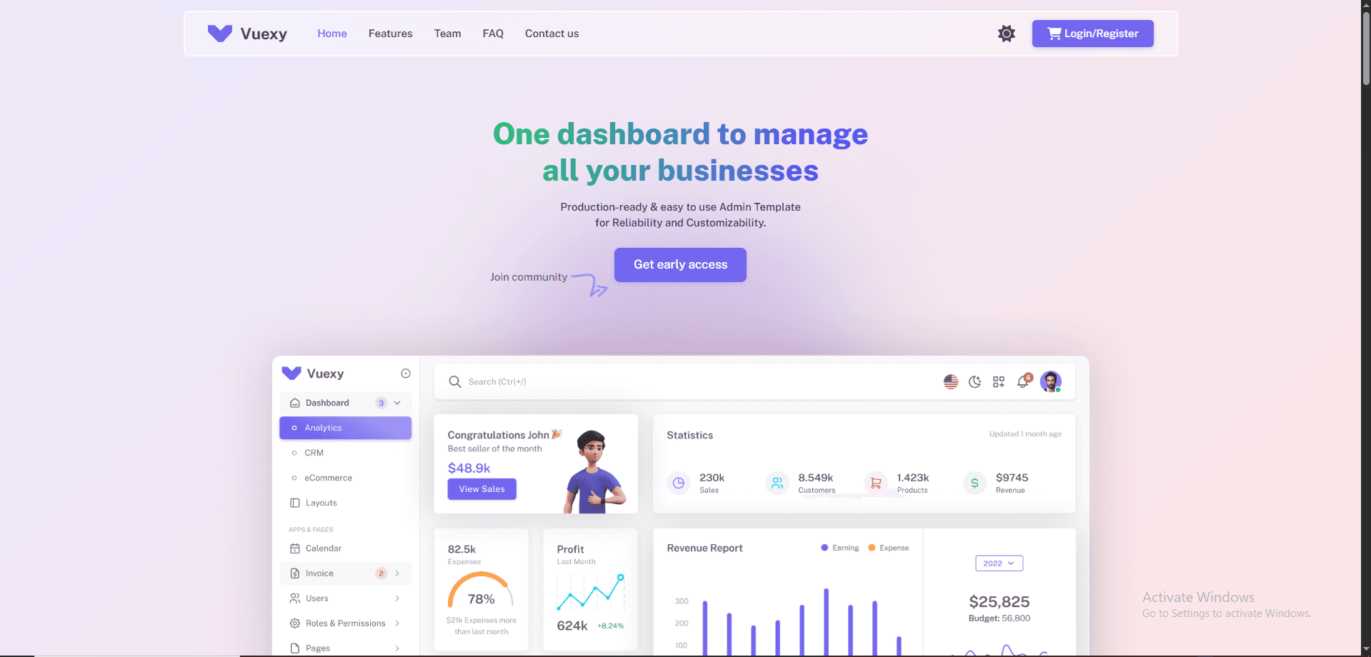 Vuexy project screenshot